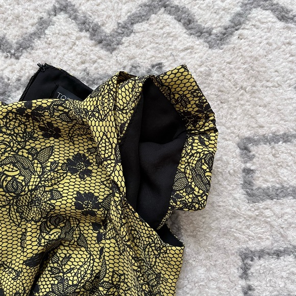 TopShop Yellow Lace Placement Twist Dress - Picture 8 of 11